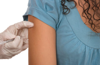 woman getting allergy shots