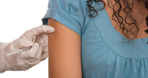 woman getting allergy shots