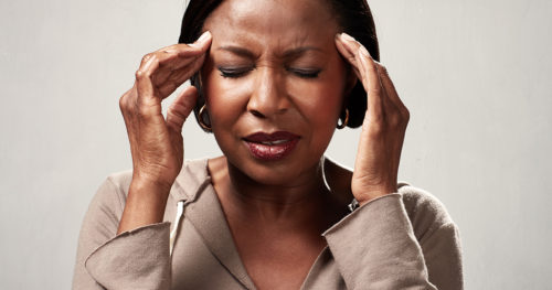 woman with headache