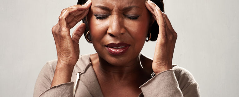 woman with headache