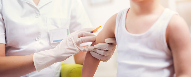 child getting vaccines