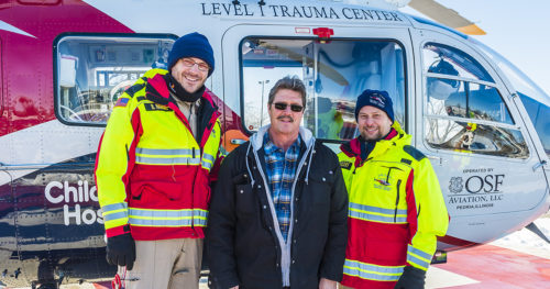 OSF Life Flight crew on hand to save Galesburg man suffering heart attack