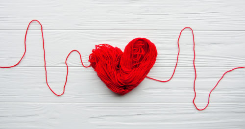 heart made of yarn