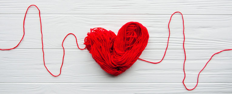 heart made of yarn