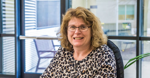 Carrie McCure at the OSF HealthCare Illinois Neurological Institute Multiple Sclerosis Center