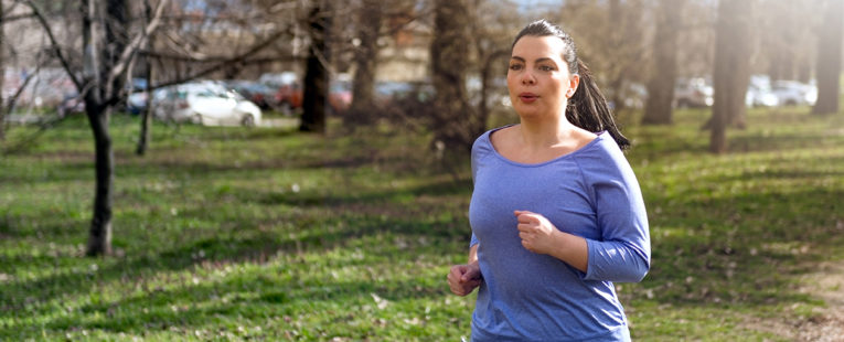 woman jogging in the park
