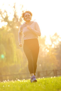 woman jogging in the morning