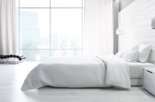 apartment bedroom in white modern design