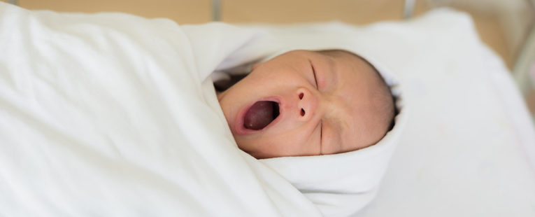 newborn yawning