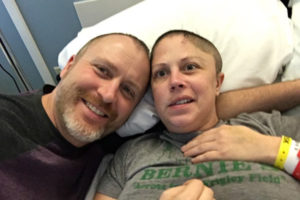 John and Amber Thomas at OSF HealthCare Saint Francis Medical Center. Amber was in the hospital for 75 days after a devastating stroke. She had several surgeries, including a craniectomy, a procedure where part of the skull is temporarily removed to relieve pressure from brain swelling.