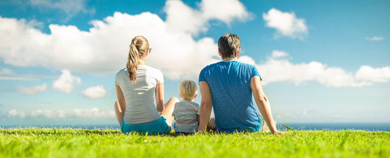 Family discussing pediatric surgery with their child