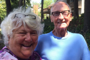 Harry and Terry Alexander outside their lake house