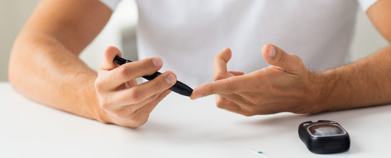 diabetes patient checking their blood sugar