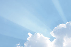 ray of sunshine behind clouds