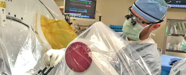 ROSA Robot in use during neurosurgery
