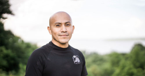 Osvaldo Ramirez after recovering from neck injury that paralyzed him.