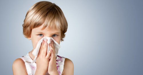 young girl with stuffy nose