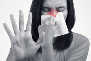 woman with stuffy nose
