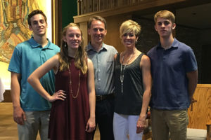 The Campbell family in church.