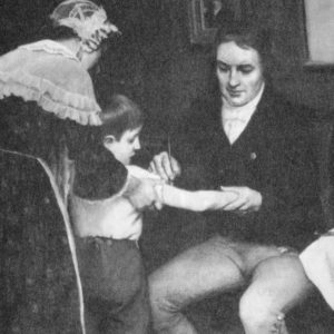 depiction of a historical vaccination from an 18th century Russian biology textbook