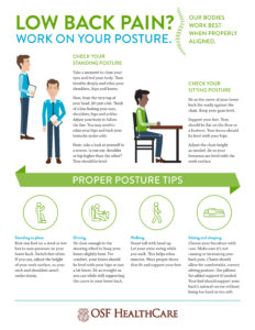 Graphic with tips for lower back pain