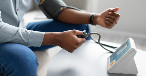 Man taking blood pressure