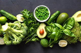 Fresh leafy green vegetables.