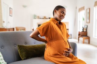A pregnant mother is about to experience labor.