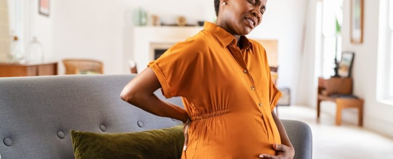 A pregnant mother is about to experience labor.